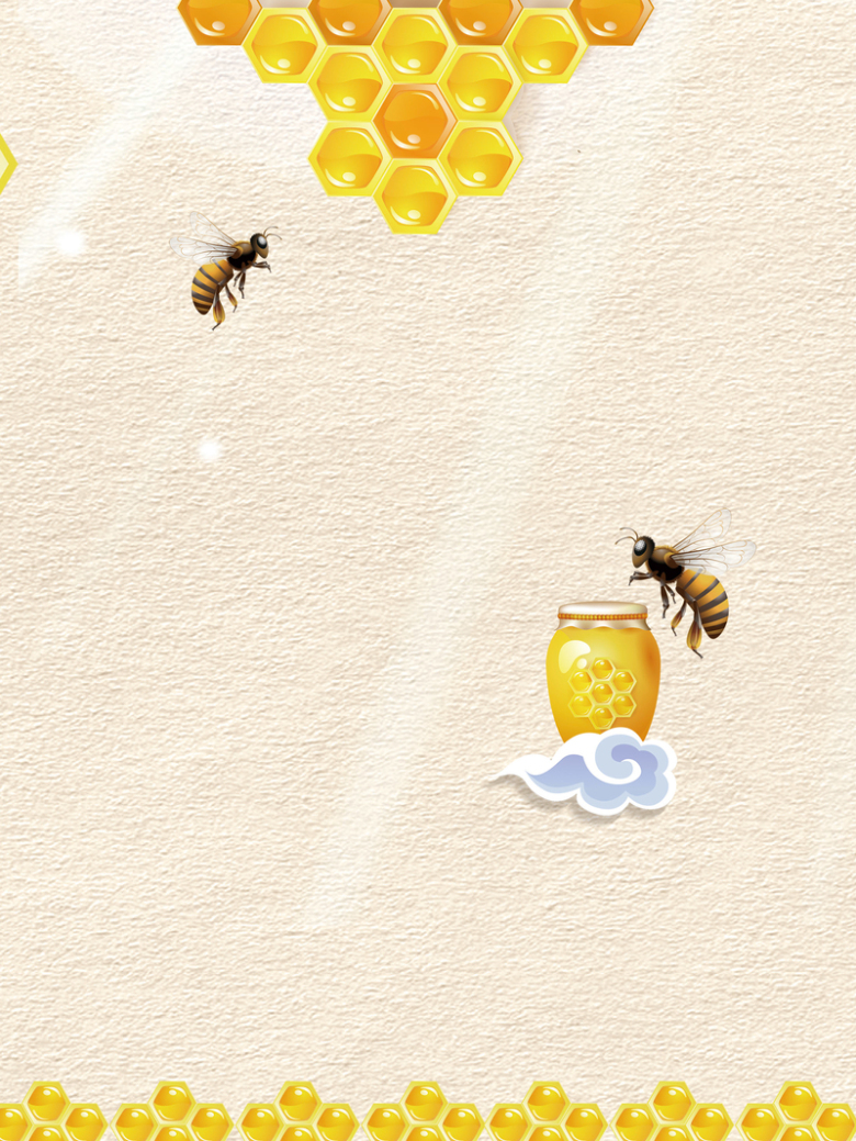 简约质感底纹蜜蜂蜂蜜蜂巢背景素材