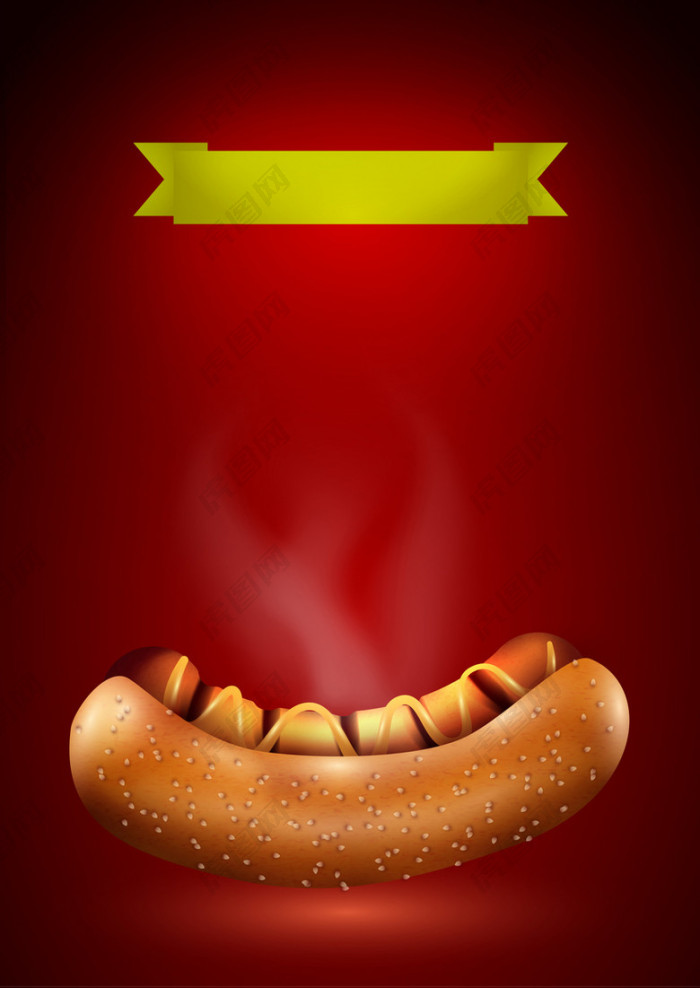 热狗香肠食物海报背景