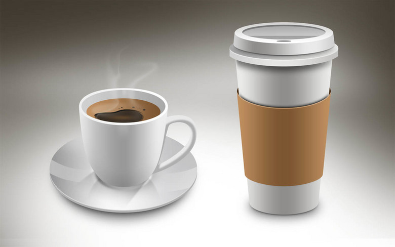 热咖啡及咖啡纸杯素材海报背景