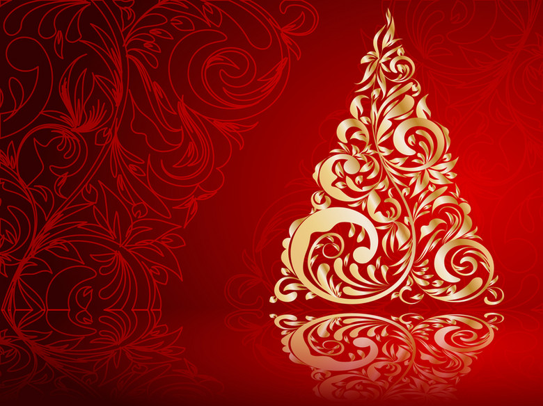 红色喜庆圣诞节背景素材
