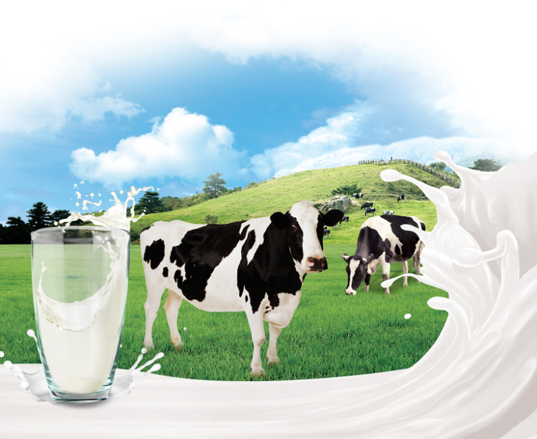 新鲜牛奶品质宣传海报背景