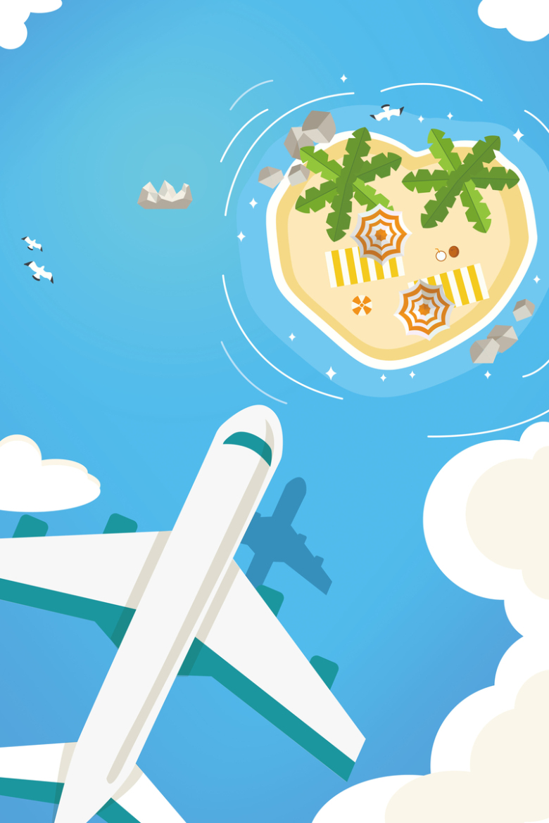 夏季旅行海岛旅行海报背景素材
