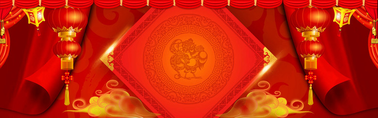 春节中国风红色海报背景