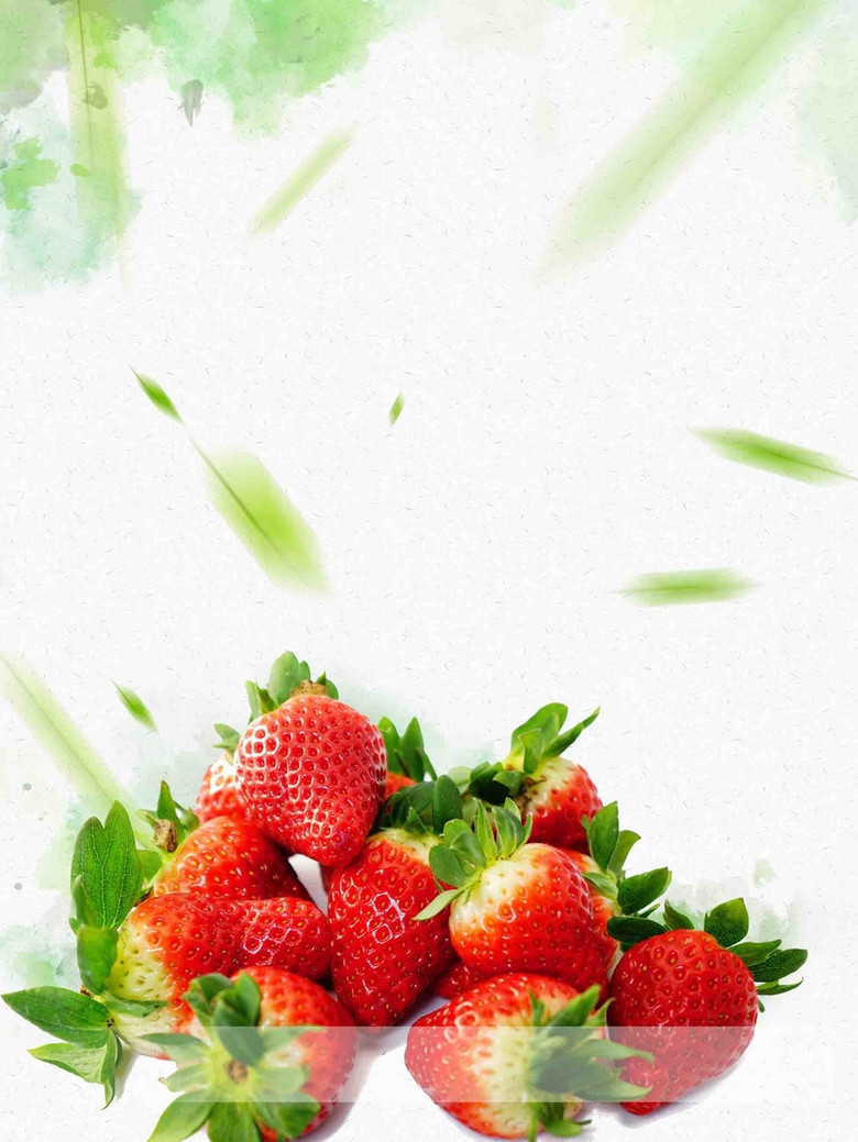 农家乐采摘草莓海报设计背景模板