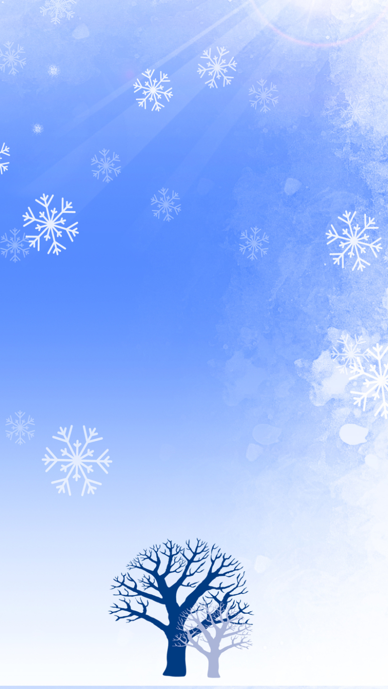 蓝色冬季雪花H5背景