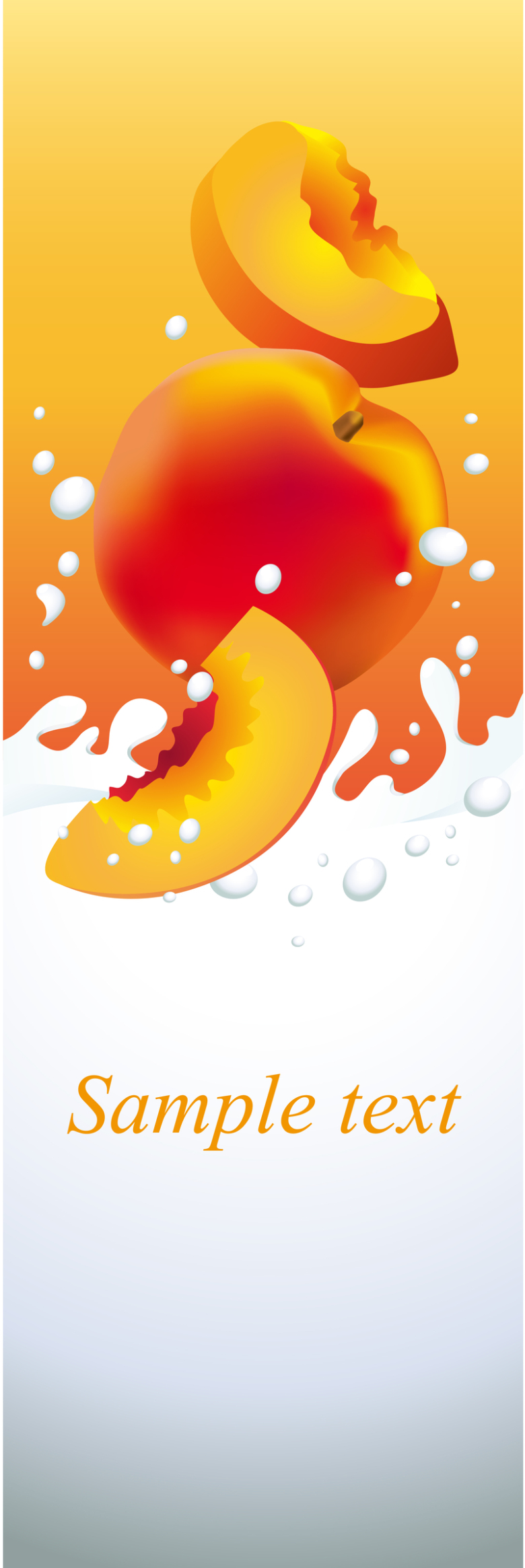 黄桃牛奶水果海报背景素材