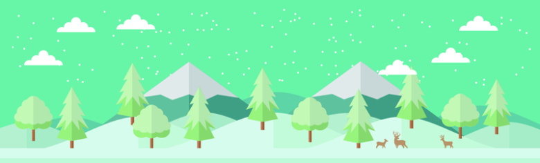 绿色森林雪景背景