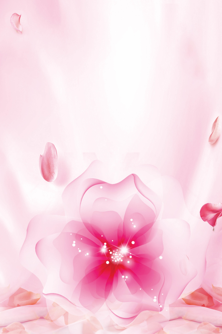 粉色花朵清新美容海报