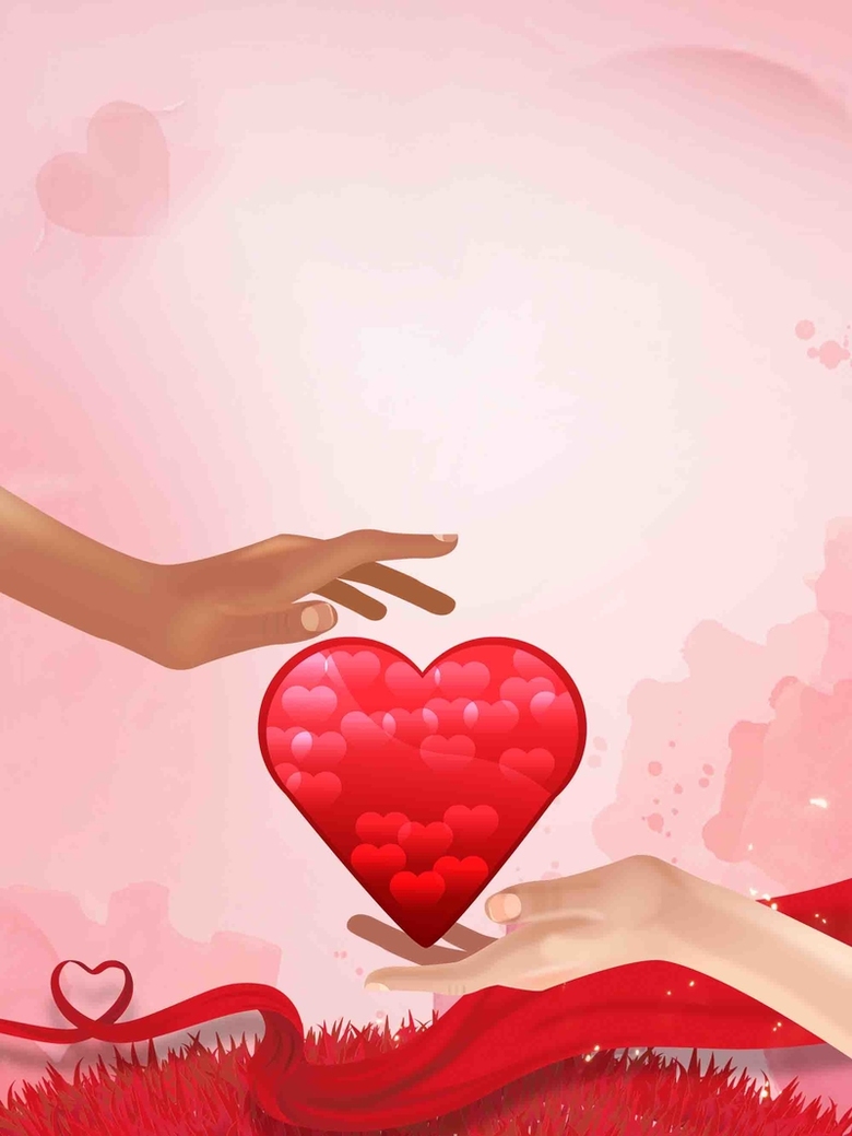 爱心接力让爱传递爱心公益海报背景模板