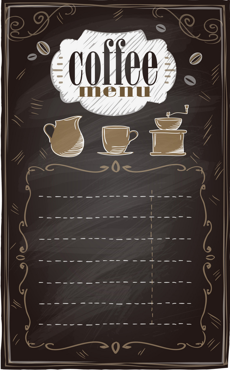 大气咖啡店咖啡单海报背景素材