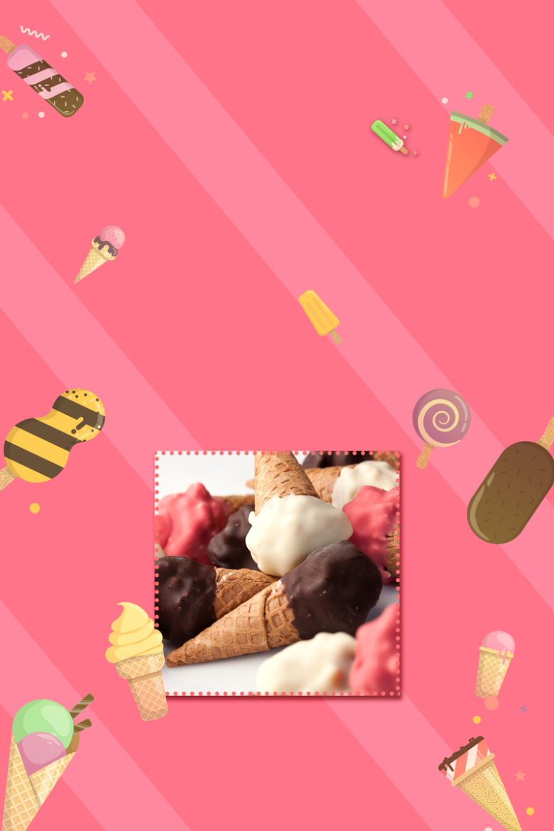 唯美清新夏日冰淇淋海报背景