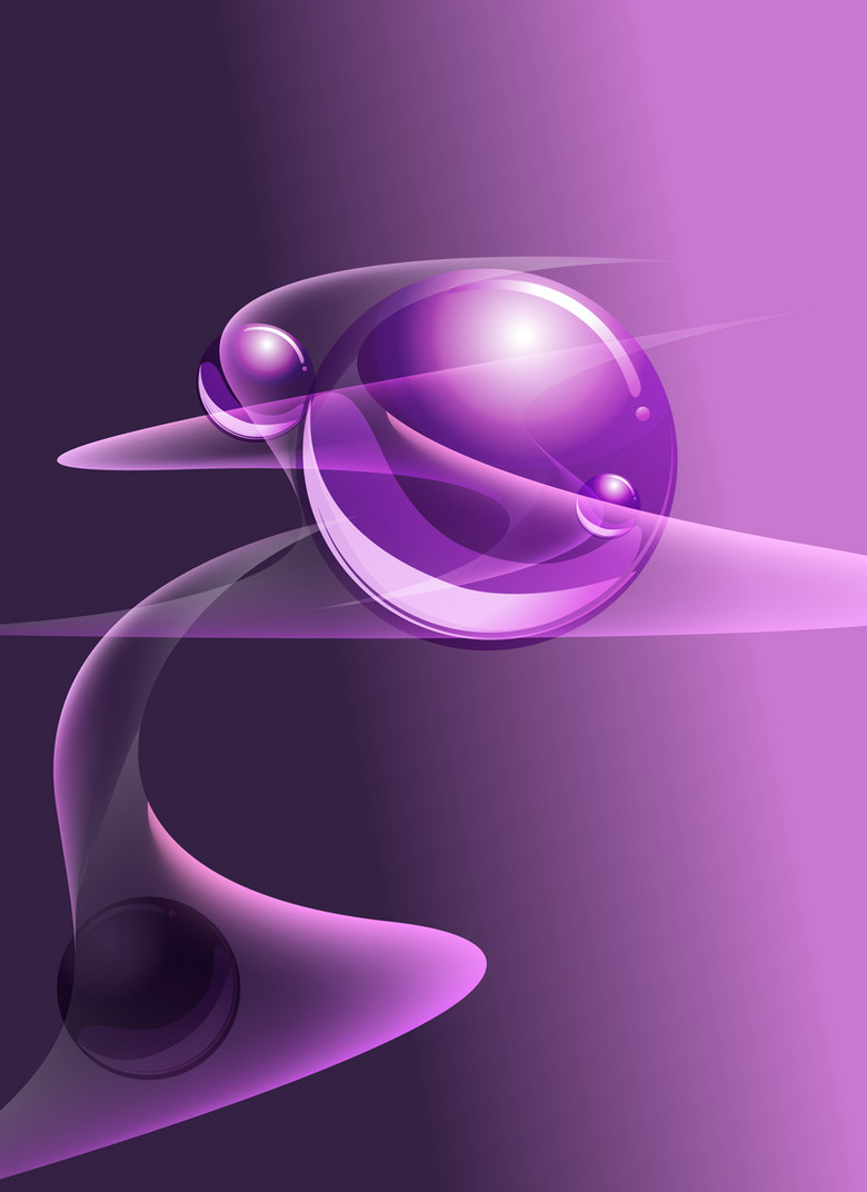 立休几何光球浪漫条纹紫色海报封面背景