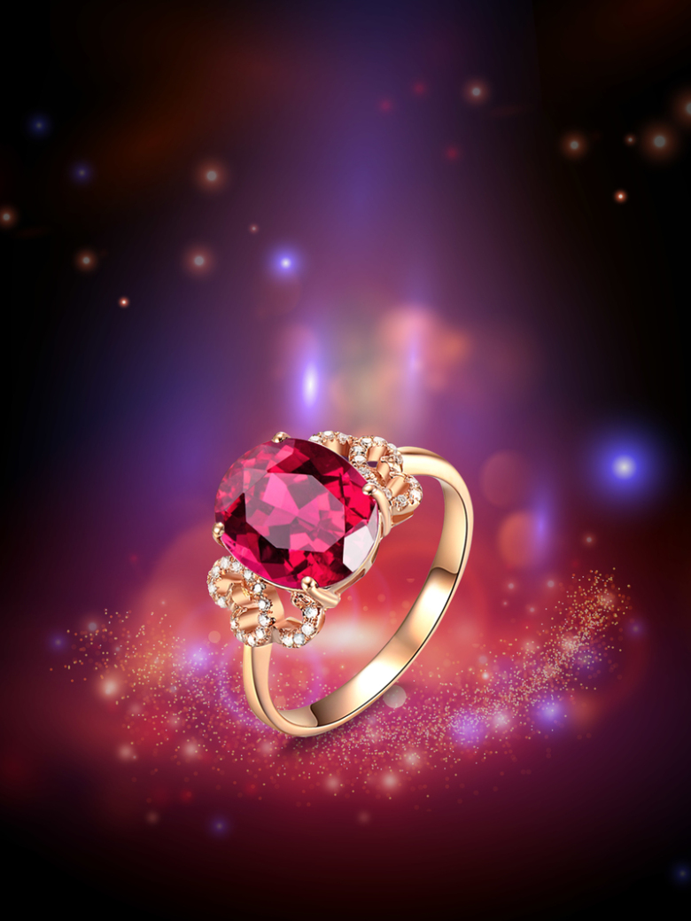 红宝石戒指背景素材