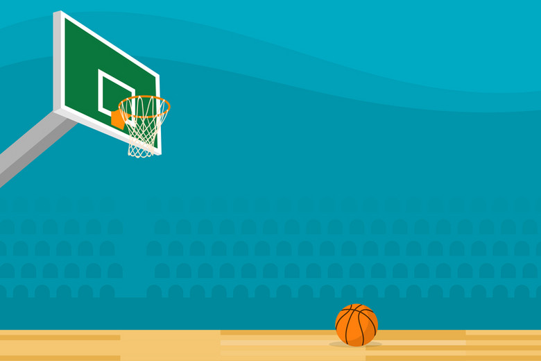 卡通手绘篮球球场激情球赛背景素材