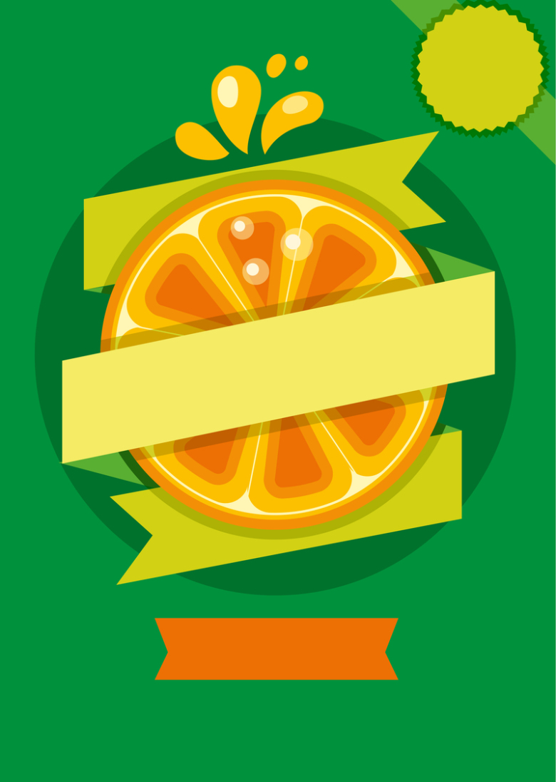 绿色橙汁海报背景素材