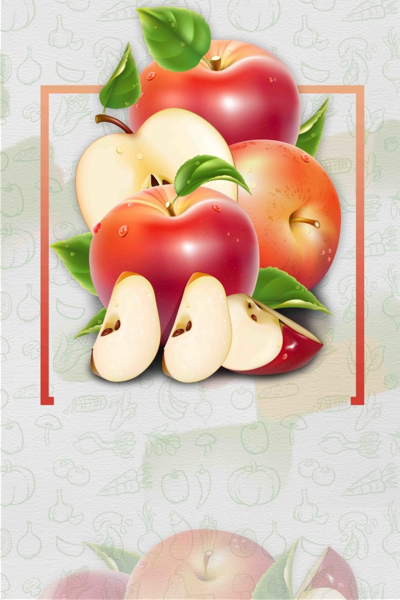 苹果水果美食海报设计背景模板
