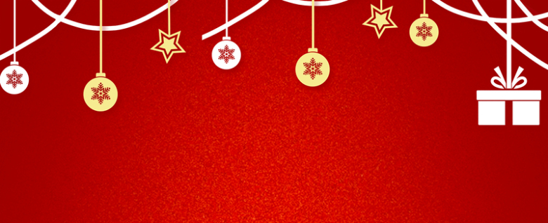 圣诞快乐礼物简约红色banner