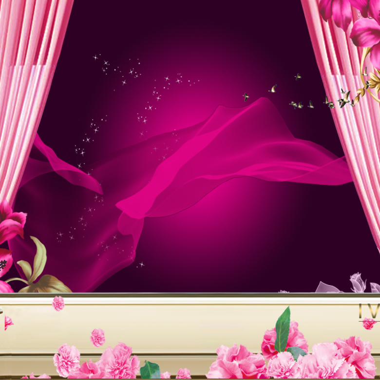 梦幻舞台花朵背景图