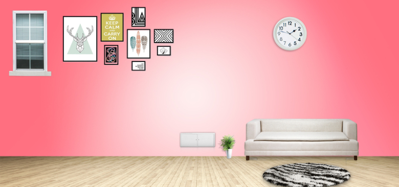 粉色浪漫家居室内场景照片墙电商海报背景