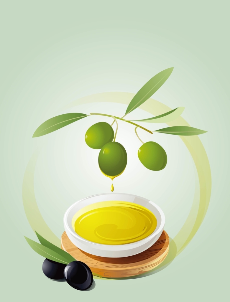 矢量美食橄榄油食品背景素材