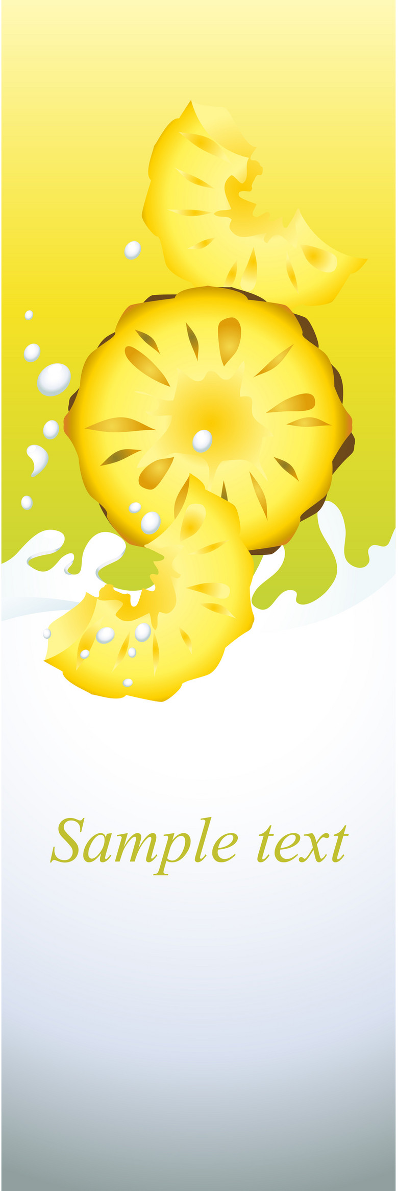 黄色牛奶菠萝水果海报背景素材