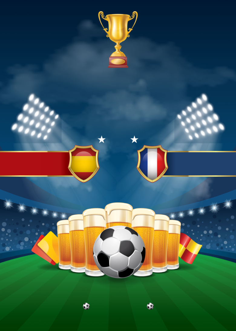 激情世界杯足球海报背景模板