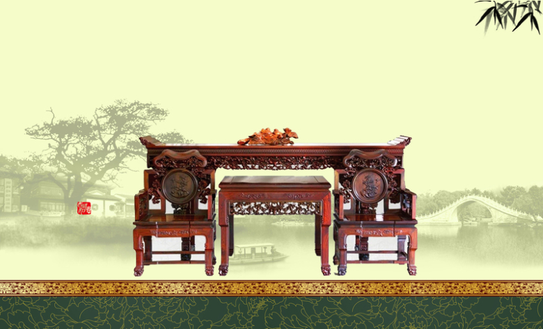 明清家具供桌交椅中式背景
