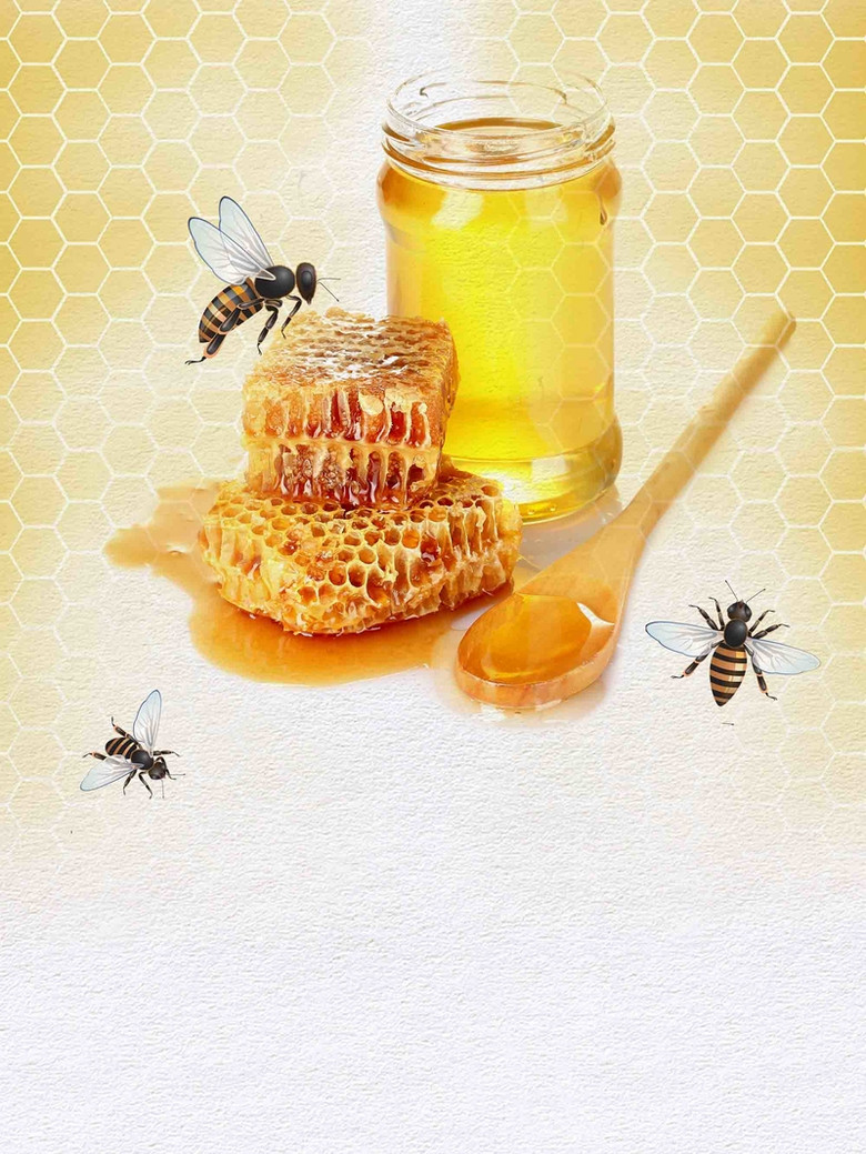 自制纯正蜂蜜海报背景模板