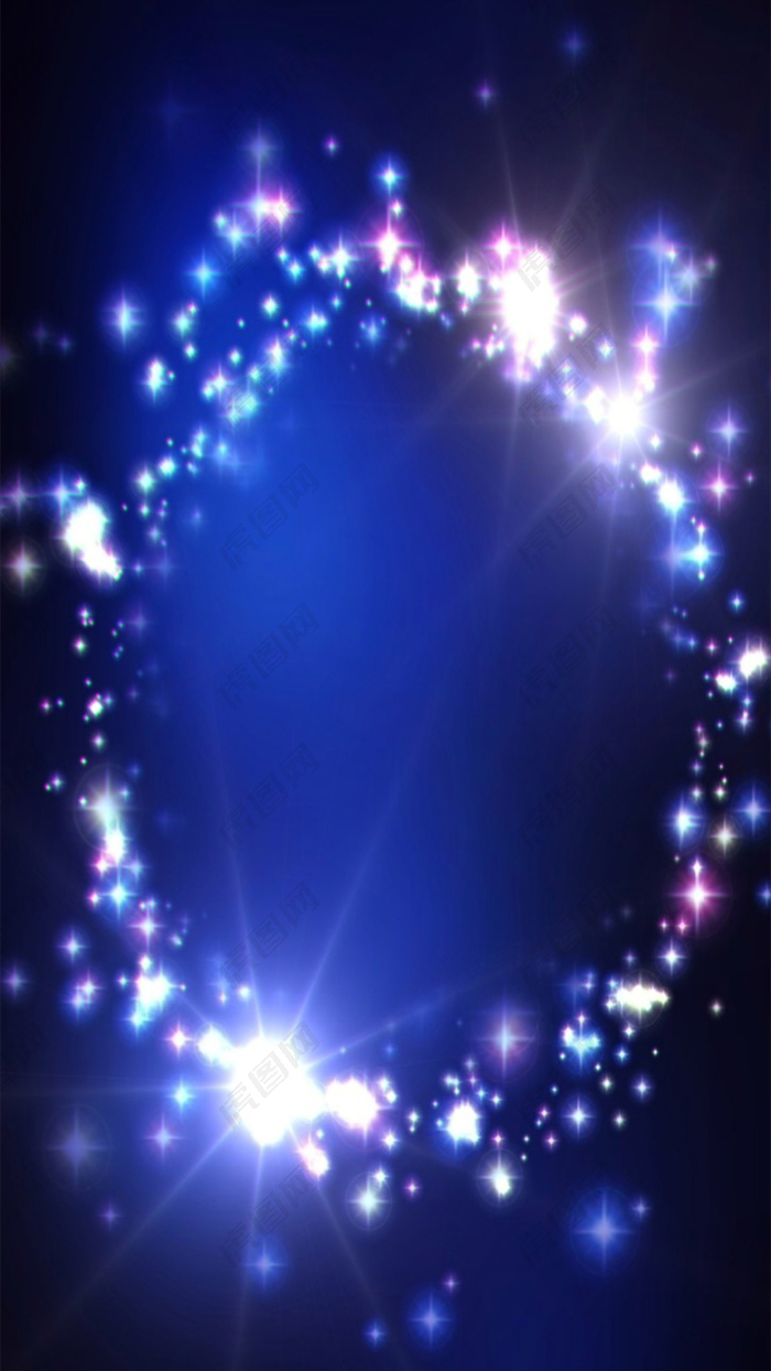 璀璨光环蓝色星光H5背景素材