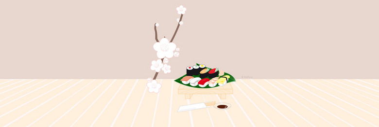 日式料理矢量背景图