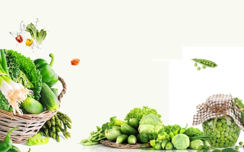 小清新健康有机蔬菜海报设计背景模板