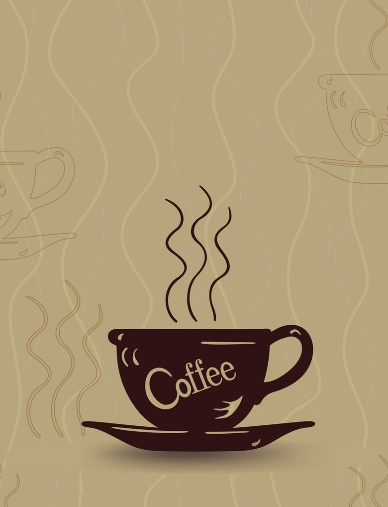 手绘美味咖啡宣传背景素材