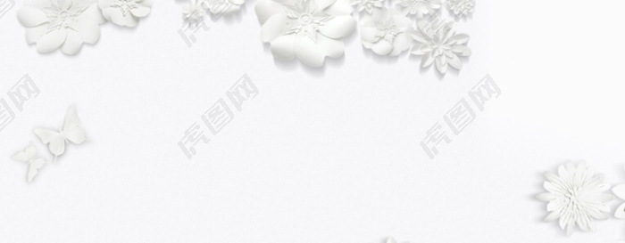 白色花朵大气珠宝天猫海报banner背景