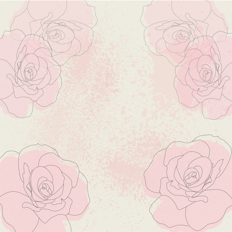粉色手绘花朵素材背景