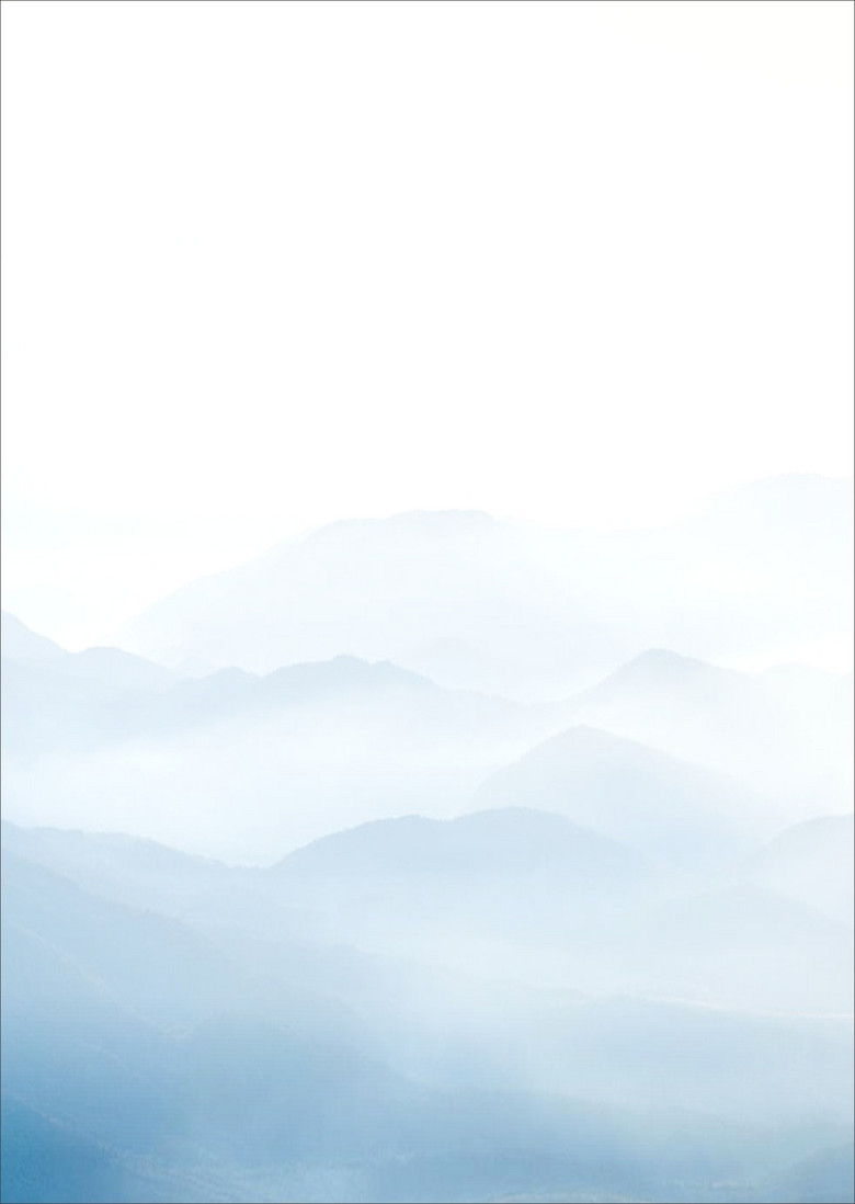 蓝色中国风山峰背景