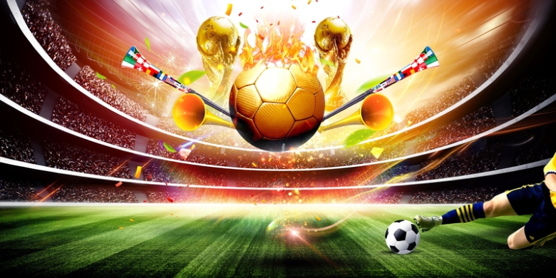 激战世界杯足球海报背景