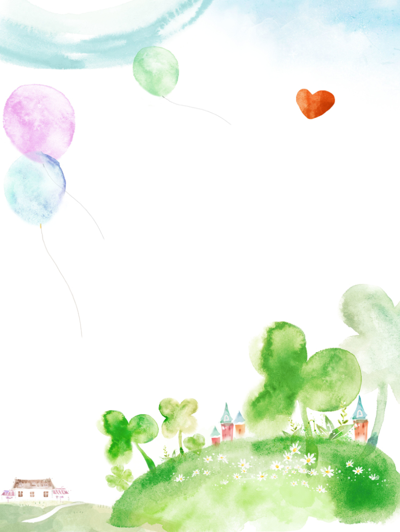 童趣气球桃心梦幻海报背景