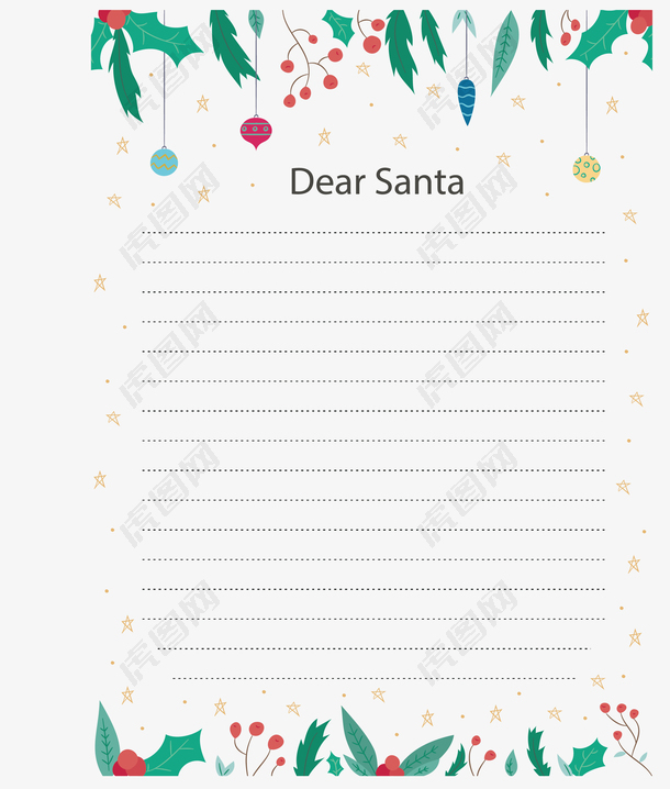 小清新圣诞信纸