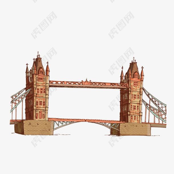 矢量英国大桥建筑