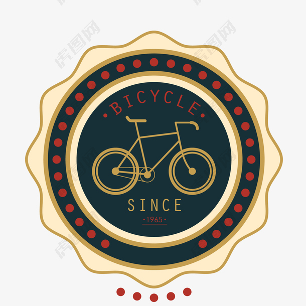 圆形的自行车比赛标签设计
