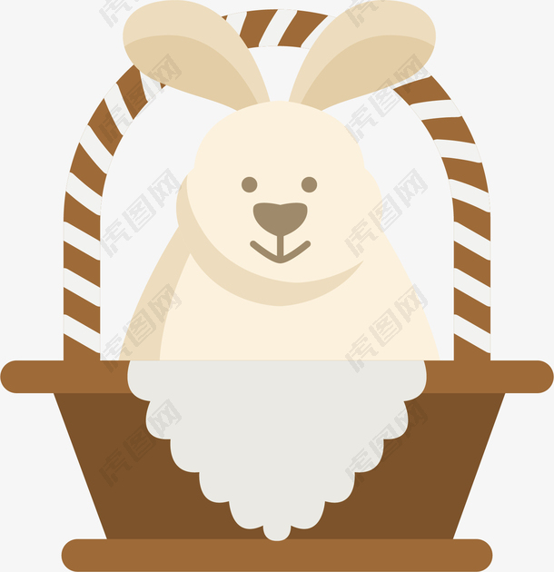 矢量图篮子里的小白兔