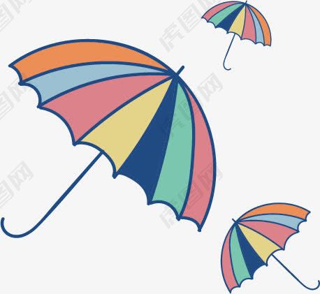 矢量彩色雨伞