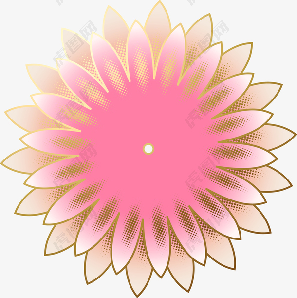 粉色金边装饰花朵