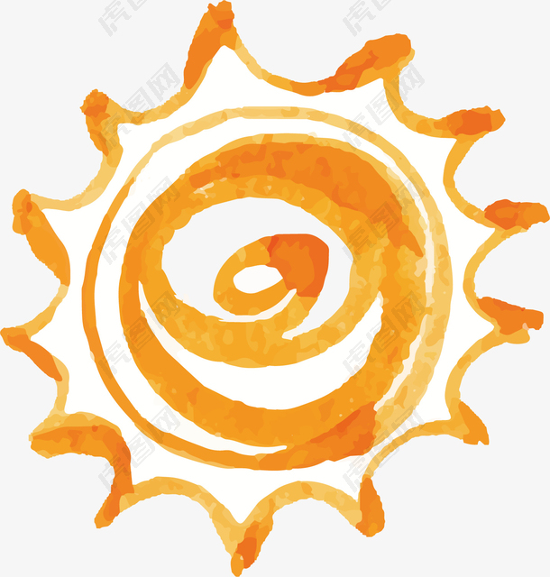 矢量图橘色的太阳