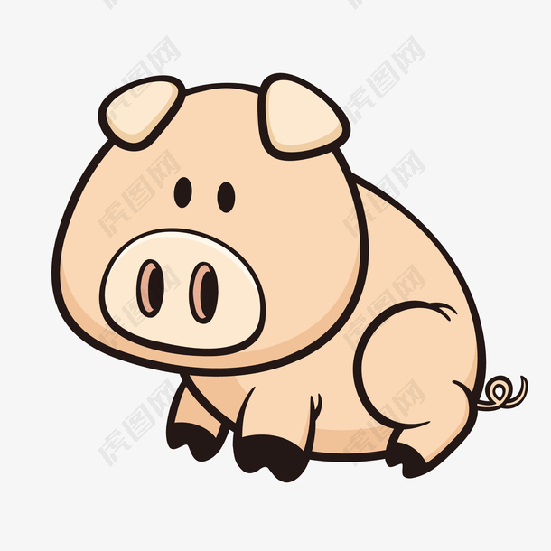 卡通养殖场的小猪设计