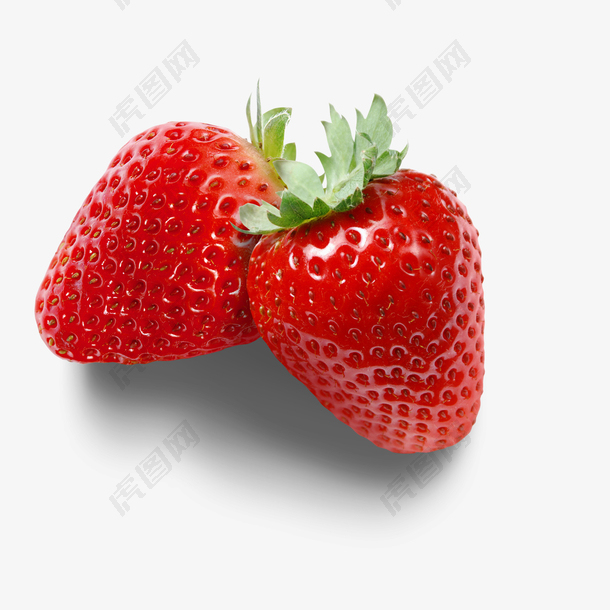 两颗红色草莓