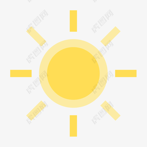 黄色圆弧太阳元素
