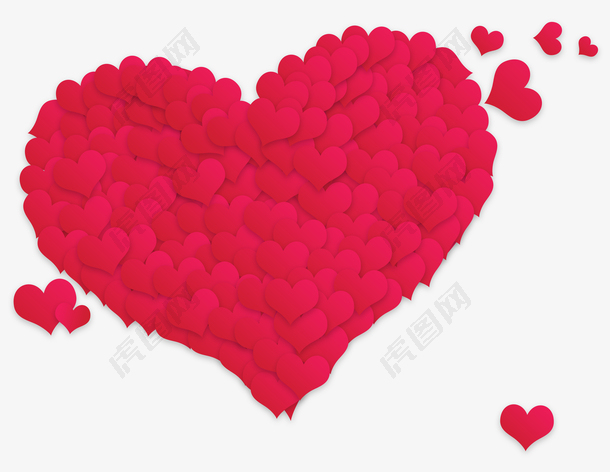 红色爱心心形装饰图案