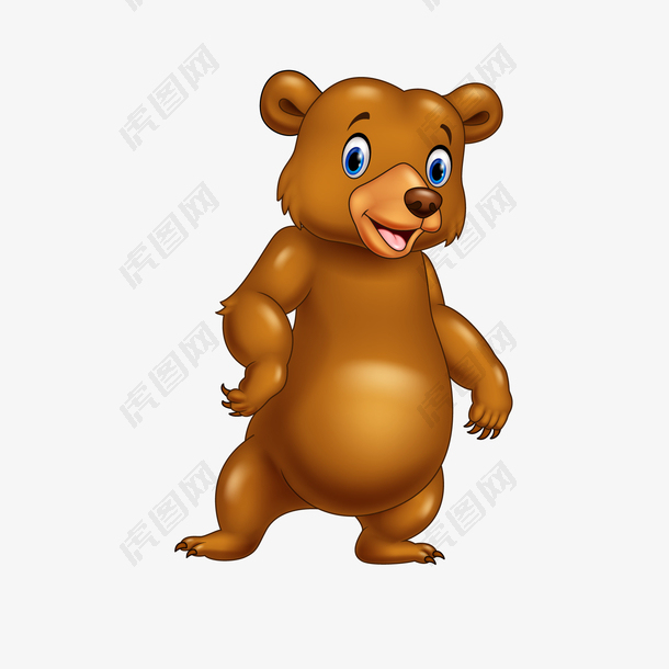 卡通棕色的小熊动物设计