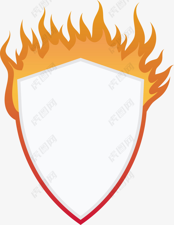 盾牌燃烧火焰标题框